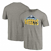 Men's Denver Nuggets Distressed Team Logo Gray T-Shirt FengYun,baseball caps,new era cap wholesale,wholesale hats